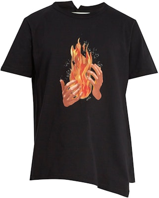 OFF‑WHITE FIRE SPLICED TEE BLACK Buy OFF‑WHITE FIRE SPLICED TEE BLACK