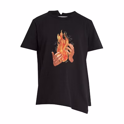 OFF‑WHITE FIRE SPLICED TEE BLACK