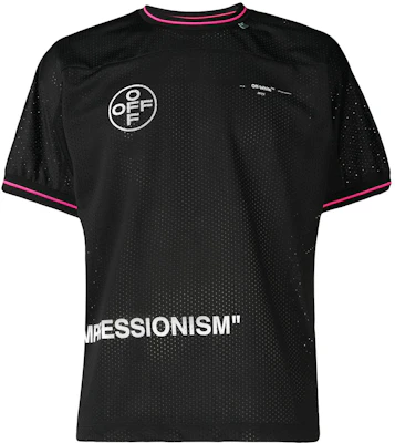 Off-White 网格对角线足球T恤 黑色/粉色 Buy Off-White 网格对角线足球T恤 黑色/粉色