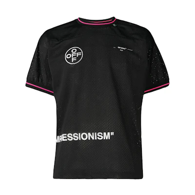 Off-White MESH DIAGONALS FOOTBALL TEE Black/PINK