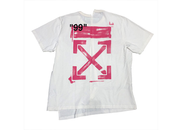 Off-White Impressionism Diagonal Stencil Spliced Tee White/Pink - Novelship