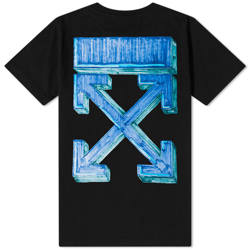 Order Off-White 蓝色黑色箭头标记宽松短袖T恤