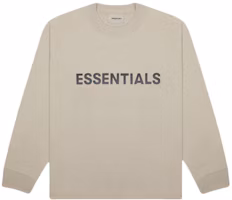 Fear of God ESSENTIALS 3D Silicon Applique Boxy Long Sleeve T-Shirt String/Tan Fear of God ESSENTIALS 3D Silicon Applique Boxy Long Sleeve T-Shirt String/Tan