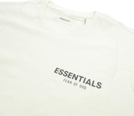 Fear of God ESSENTIALS Boxy Logo T‑Shirt Cream - Novelship