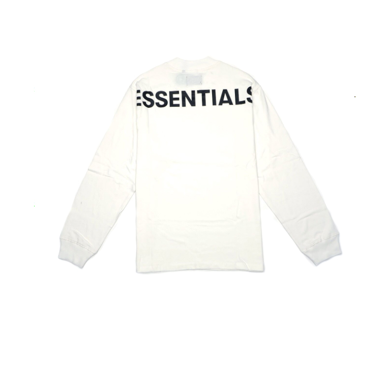 Fear of God ESSENTIALS 3M Logo Long Sleeve Boxy T‑Shirt White