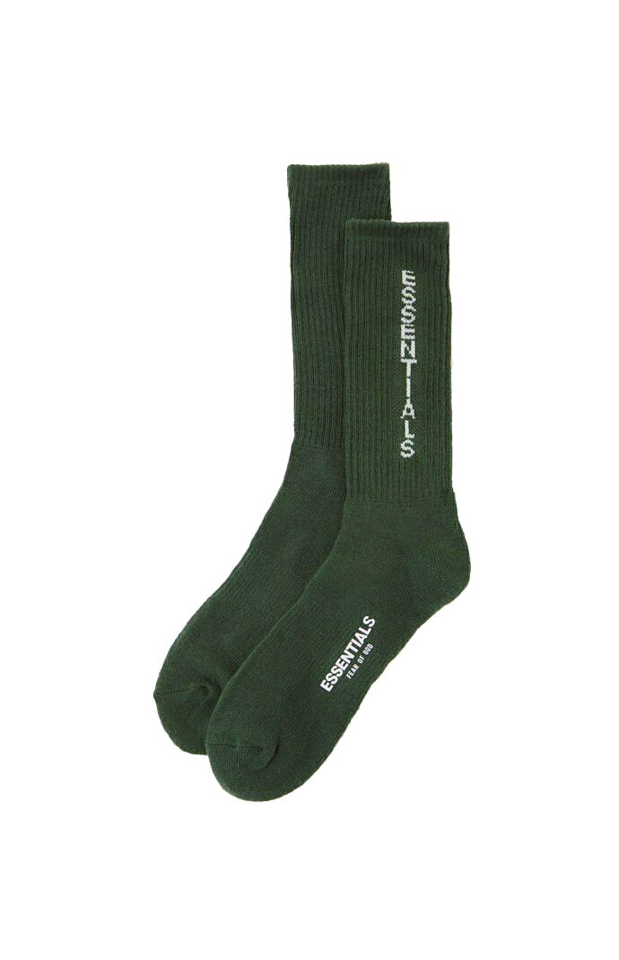Fear of God ESSENTIALS Graphic Socks Green - Novelship