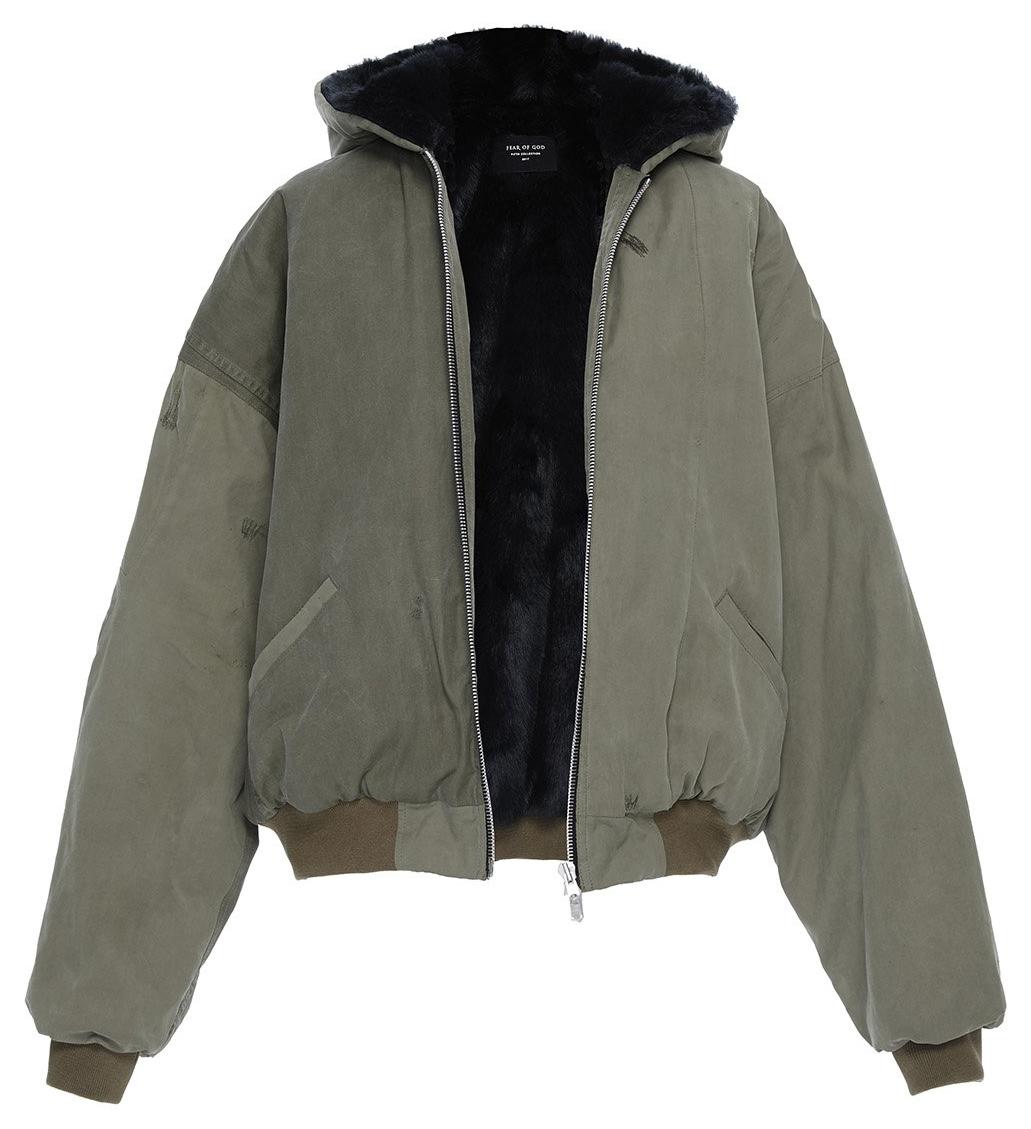 Fear of God Vintage Military Faux Rabbit Fur Hoodie Military Green ...