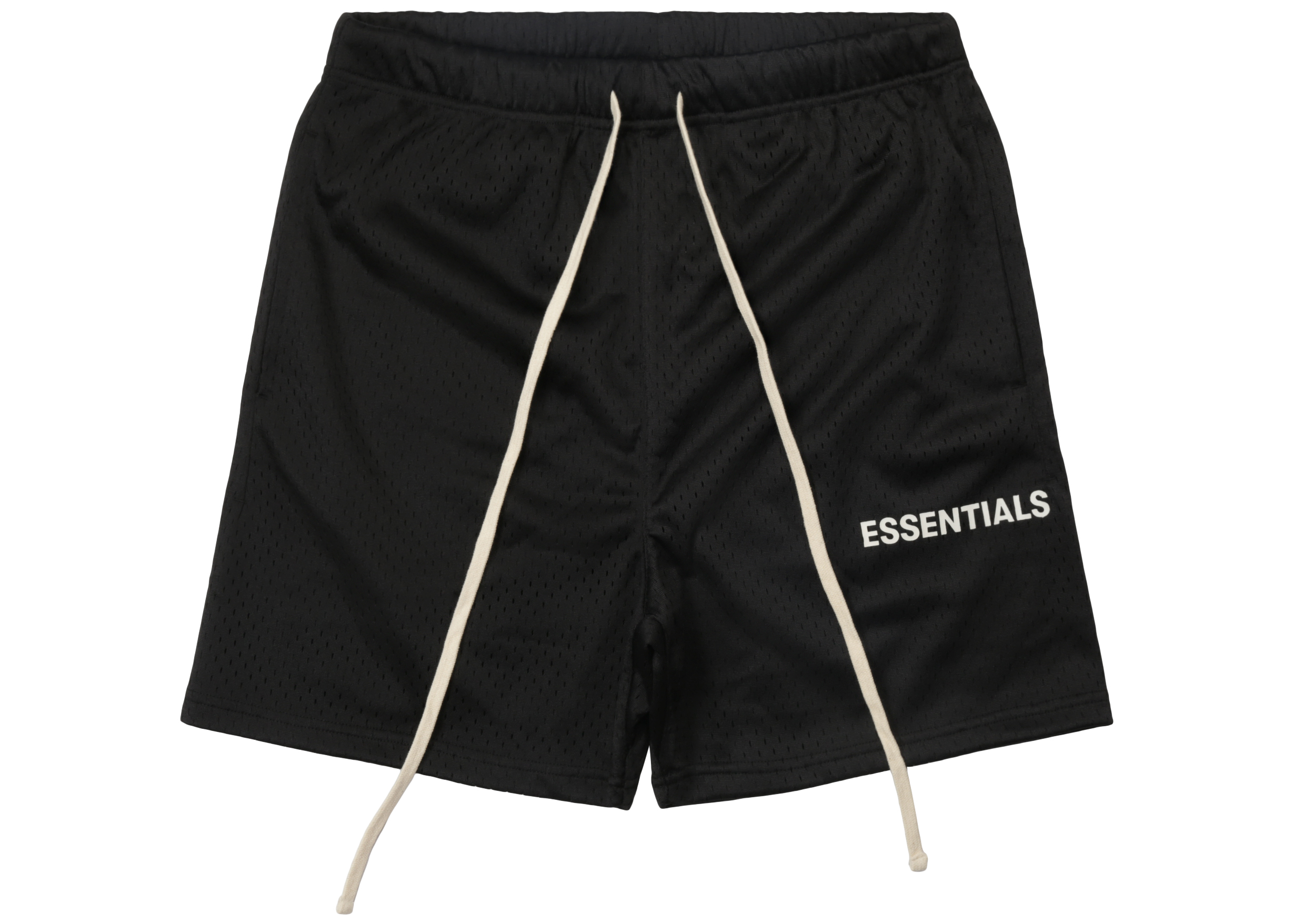 Fear of God ESSENTIALS Graphic Mesh Drawstring Shorts Black