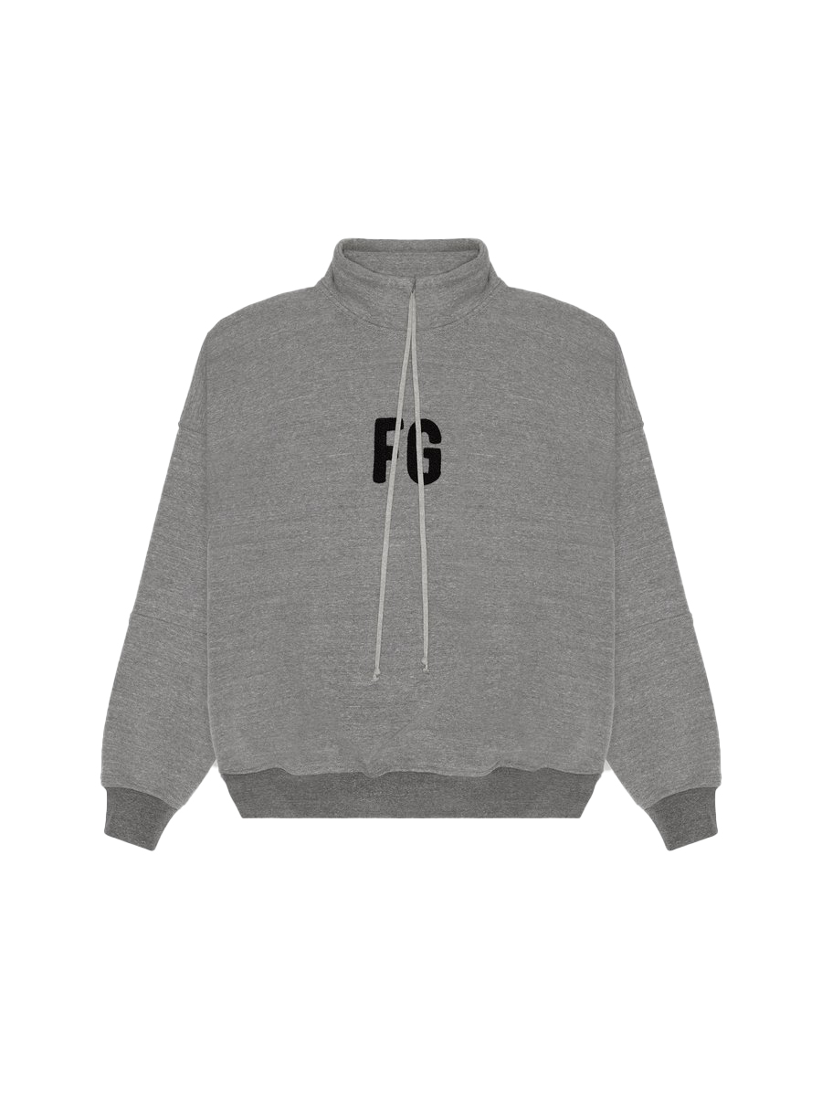Fear of God Mock Neck 'Fg' Pullover Sweatshirt Heather Grey/Black