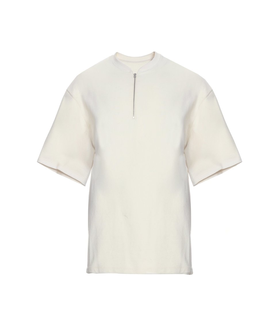 Fear of God Short Sleeve Half Zip Henley T‑Shirt Cream - Novelship