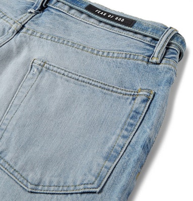 Fear of God Slim Fit Distressed Denim Jeans Indigo Lookbook Fear of God Slim Fit Distressed Denim Jeans Indigo