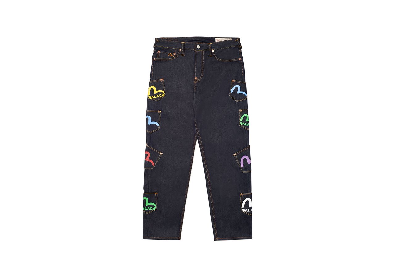 palace evisu multi pocket pants