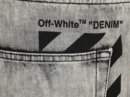 Off-White Slim Fit Denim Jeans Dark Grey/Washed Black Lookbook Off-White Slim Fit Denim Jeans Dark Grey/Washed Black