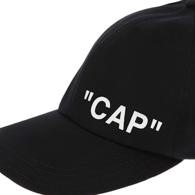 Off-White "CAP" Quote Hat Black/White Order Off-White "CAP" Quote Hat Black/White