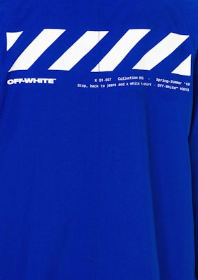 Off-White Diagonal Hooded Raincoat Blue/White Order Off-White Diagonal Hooded Raincoat Blue/White