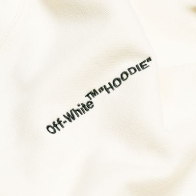 Off-White Cropped Embroidered Logo Hoodie Cream/Black Order Off-White Cropped Embroidered Logo Hoodie Cream/Black