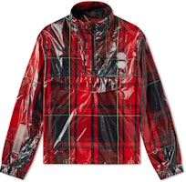 Off-White Checked Half Zip Anorak Red/Black/Green Off-White Checked Half Zip Anorak Red/Black/Green