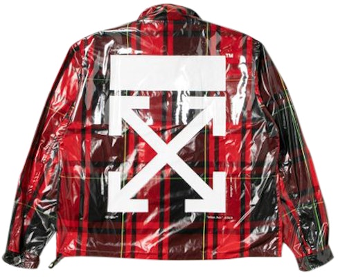 Off-White Checked Half Zip Anorak Red/Black/Green Order Off-White Checked Half Zip Anorak Red/Black/Green