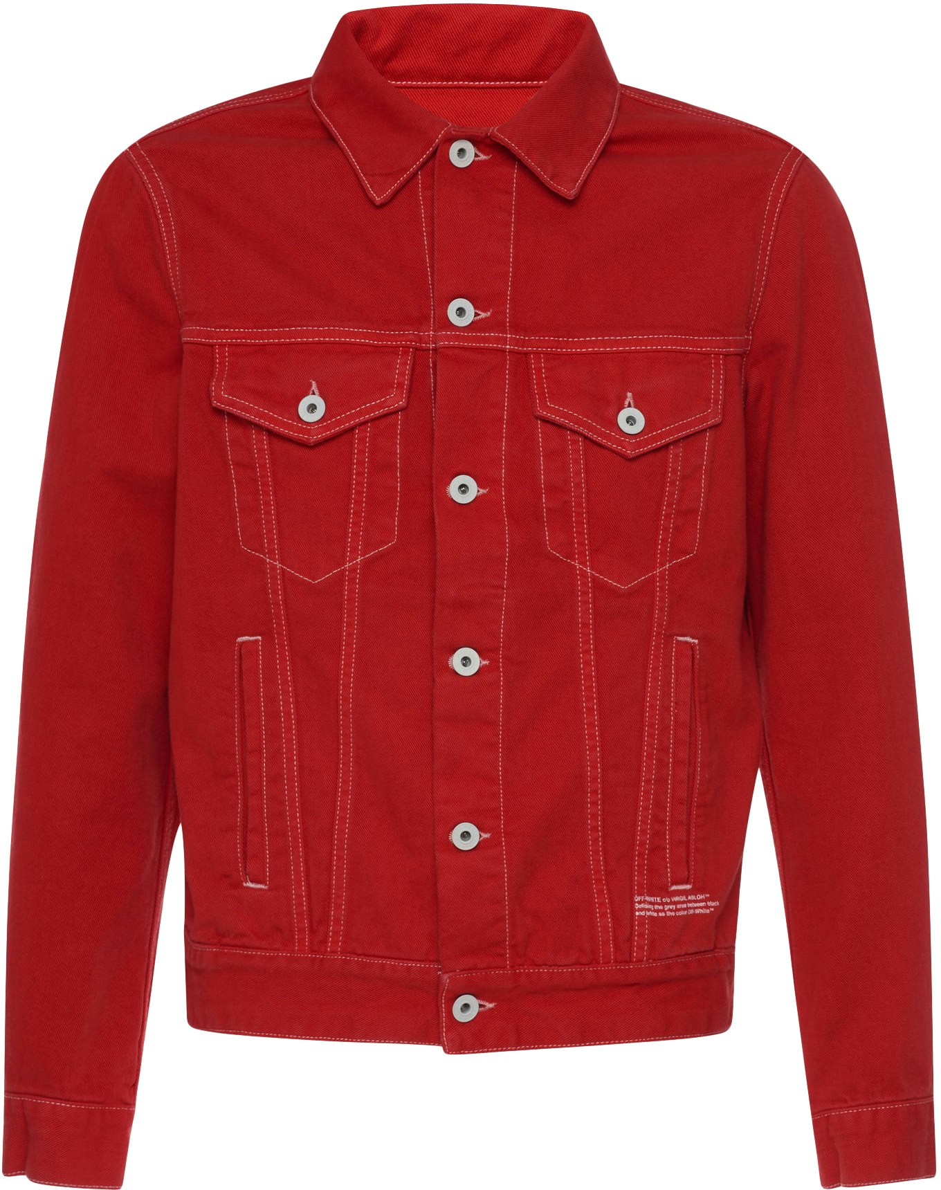 Red off white jean jacket Clearance