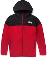 Off-White Oversized Two-Tone Shell Hooded Jacket Red/Black/White Off-White Oversized Two-Tone Shell Hooded Jacket Red/Black/White