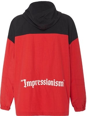 Off-White Oversized Two-Tone Shell Hooded Jacket Red/Black/White Order Off-White Oversized Two-Tone Shell Hooded Jacket Red/Black/White