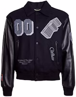 Off-White GOLDEN RATIO' Varsity Jacket Black/Grey Off-White GOLDEN RATIO' Varsity Jacket Black/Grey