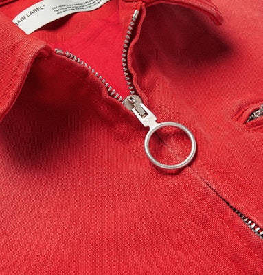 Off-White Logo Embroidered Canvas Jacket Red Order Off-White Logo Embroidered Canvas Jacket Red