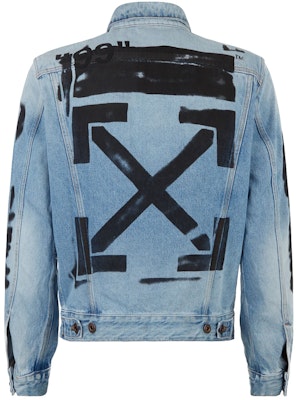 Off white spray denim jacket Clearance