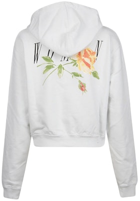 Off-White Cropped Rose Print Hoodie White/Multicolor Order Off-White Cropped Rose Print Hoodie White/Multicolor