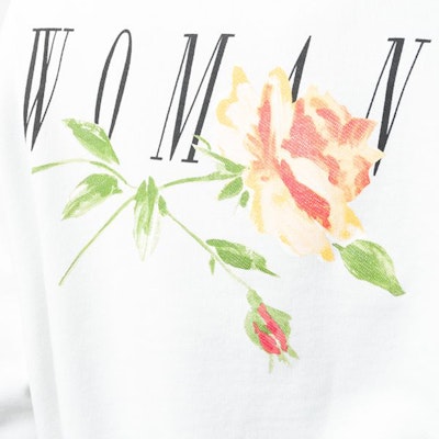 Off-White Cropped Rose Print Hoodie White/Multicolor Lookbook Off-White Cropped Rose Print Hoodie White/Multicolor