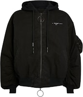 Off-White Vintage Hooded Bomber Jacket Black Off-White Vintage Hooded Bomber Jacket Black