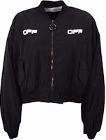 Off-White Cropped Varsity Bomber Jacket Black/White Off-White Cropped Varsity Bomber Jacket Black/White