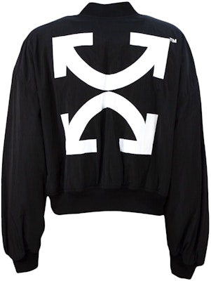 Off-White Cropped Varsity Bomber Jacket Black/White Lookbook Off-White Cropped Varsity Bomber Jacket Black/White