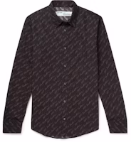 Off-White Slim Fit Logo Print Shirt Black/Grey Off-White Slim Fit Logo Print Shirt Black/Grey