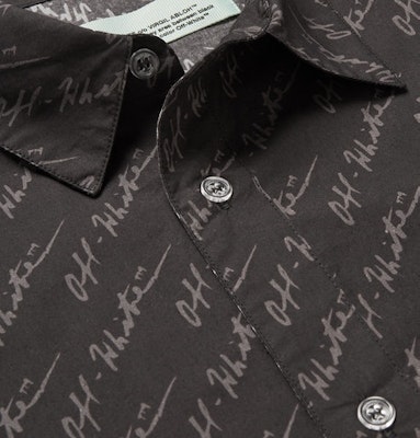 Off-White Slim Fit Logo Print Shirt Black/Grey Order Off-White Slim Fit Logo Print Shirt Black/Grey
