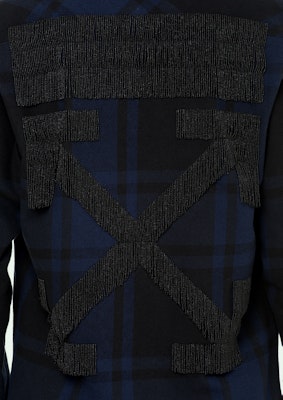 Off-White Embellished Checkered Flannel Shirt Blue/Black Order Off-White Embellished Checkered Flannel Shirt Blue/Black