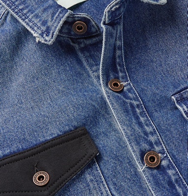 Off-White Distressed Denim Western Shirt Indigo Order Off-White Distressed Denim Western Shirt Indigo