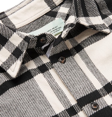 Off-White Logo Print Checked Flannel Overshirt Black/White/Pink Order Off-White Logo Print Checked Flannel Overshirt Black/White/Pink