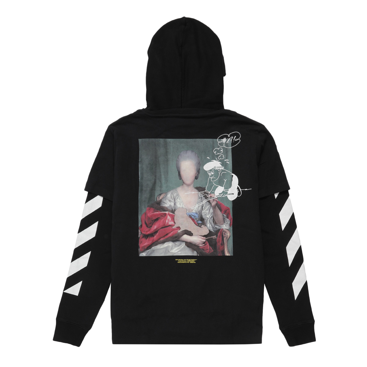 Black diag multicolor store zipped hoodie