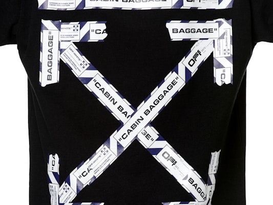 Off-White Slim Fit Airport Tape T-Shirt Black Lookbook Off-White Slim Fit Airport Tape T-Shirt Black