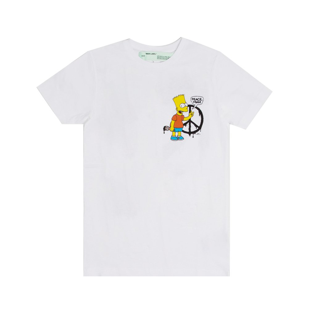 Off‑White Bart Peace T‑Shirt White - Novelship