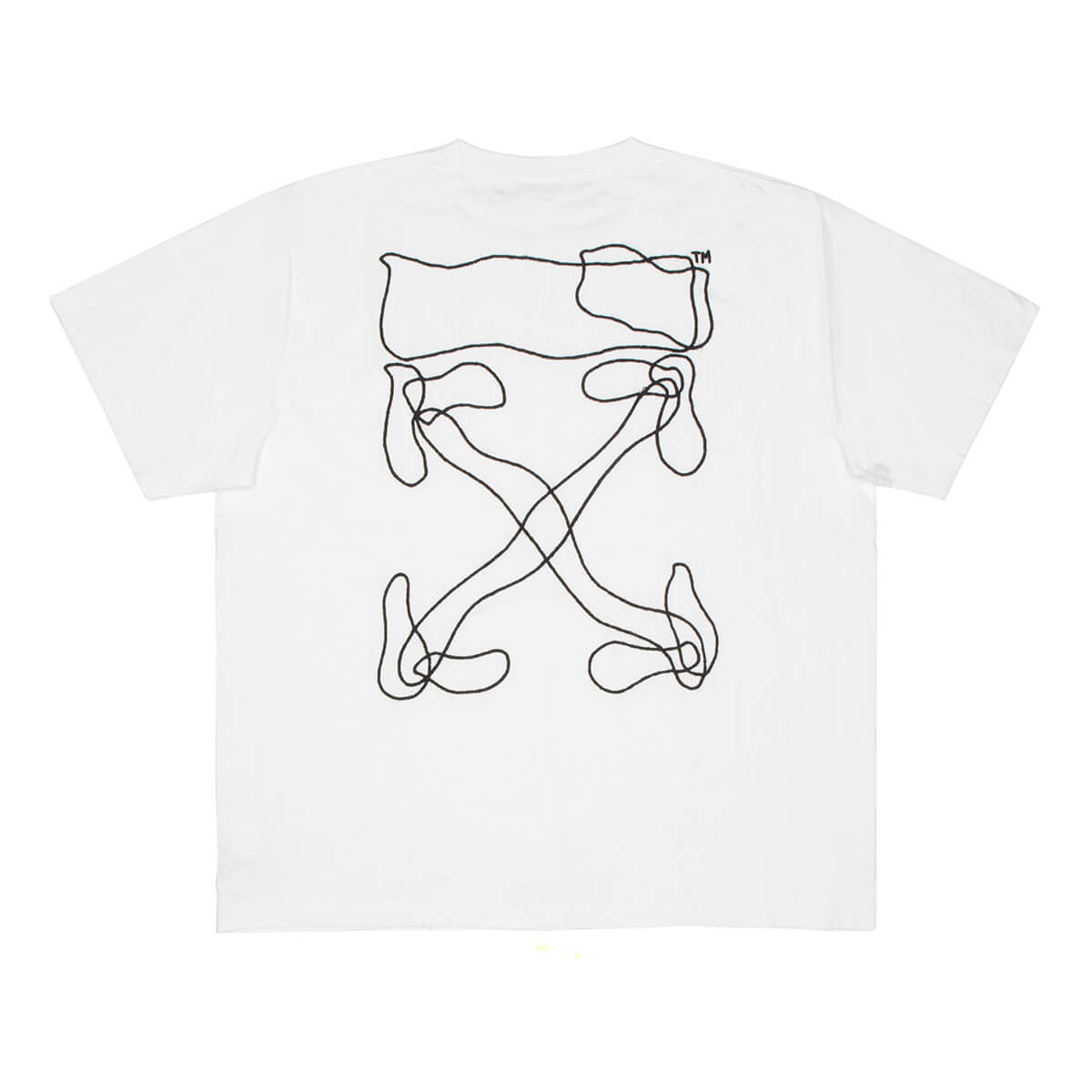 Off‑White Oversized Abstract Arrows Embroidered T‑Shirt White