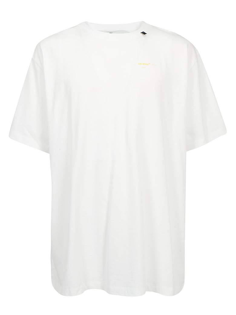 Off‑White Slim Fit Acrylic Arrows S/S T‑Shirt White/Yellow - Novelship