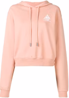 Off-White Cropped Cotton Arrows Print Hoodie Pink/White Off-White Cropped Cotton Arrows Print Hoodie Pink/White
