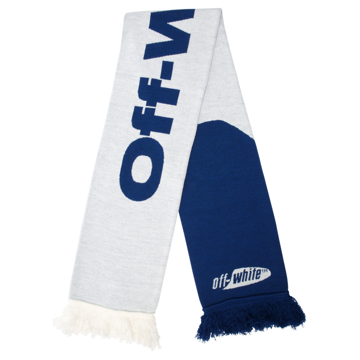 Off‑White Logo Scarf (SS19) Blue/Grey - Novelship