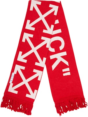 Off-White Good Luck Scarf Red/White Order Off-White Good Luck Scarf Red/White