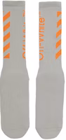 Off-White Diag Mid Socks Light Grey/Orange Off-White Diag Mid Socks Light Grey/Orange