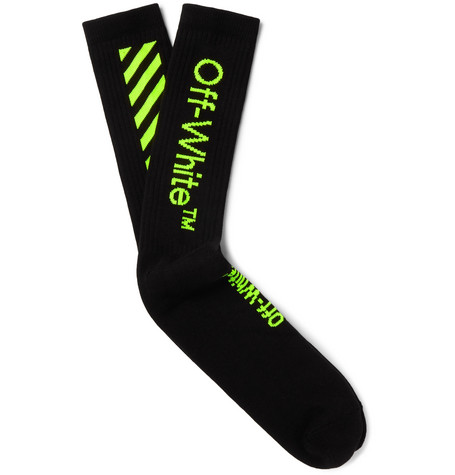 Green off white outlet socks