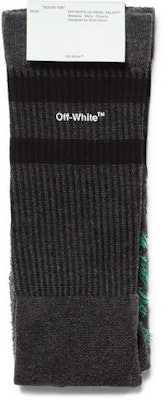 Off-White Logo Intarsia Stretch Socks (SS19) Charcoal/Green/White Order Off-White Logo Intarsia Stretch Socks (SS19) Charcoal/Green/White
