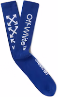 Off-White Glittered Logo Intarsia Stretch Socks (SS19) Blue/White Off-White Glittered Logo Intarsia Stretch Socks (SS19) Blue/White
